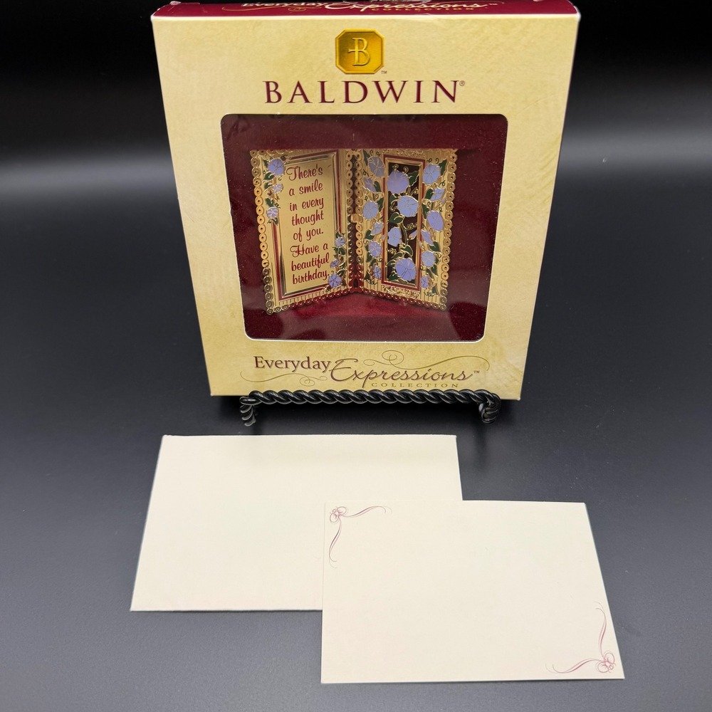 Baldwin Everyday Expressions Birthday Ornament 24K Gold Plated Brass New - Picture 6 of 8